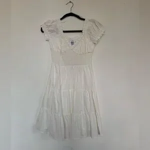 strapless open back dress Beyond Linen Blend Mini Dress Yellow